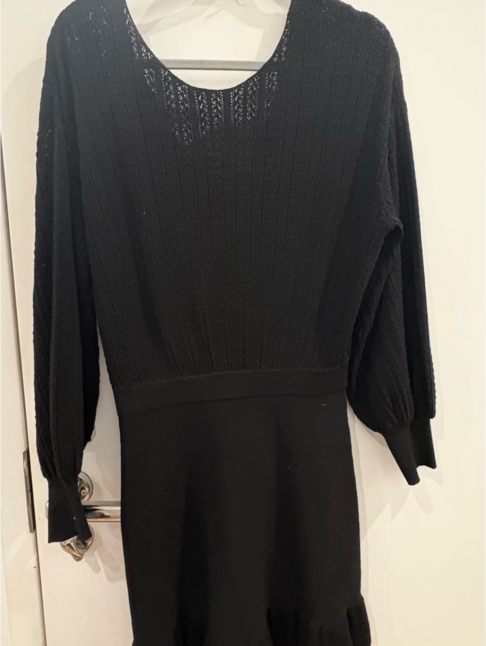 Sézane Thaile Classy Black Knit Button-Back Sweater Dress - Picture 10 of 10